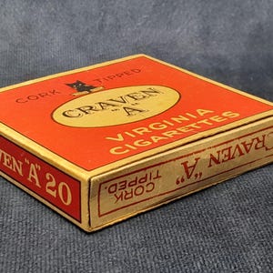 Scatola di sigarette vintage vuota Craven A, Virginia Cigarettes