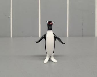 ミニチュアガラスペンギン、ガラス動物の置物 - 5.8 cm - Etsy 日本