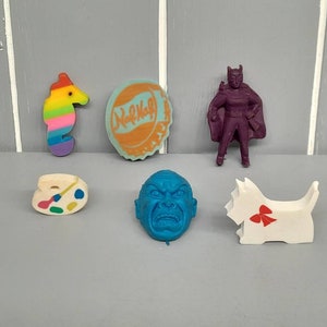 Collection of 6 Vintage Retro Novelty Erasers / Rubbers 80&#39;s - 90&#39;s