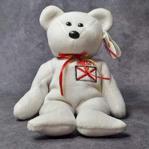 Vintage Ty Mütze Baby Teddybär, The Jersey Bear 1994 Mütze Baby Spielzeug mit Tags