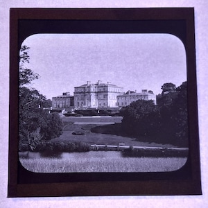 Antique Glass Black and White Magic Lantern Slide, by Early 20th century Slide, The Now Abandoned Castleboro House