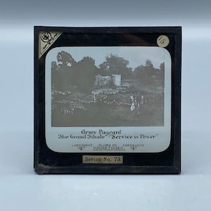 Antique Black and White Magic Lantern Slide, by Walter Tyler ltd “Service is Power”