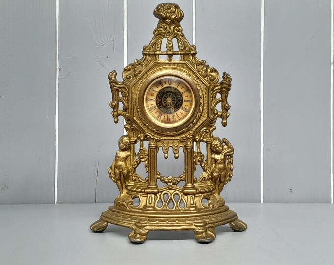 Vintage Brass Mechanical Clock Vintage Clock, Ornate Etsy