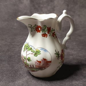 Vintage Flower Patterned Creamer / Milk Jug Royal Worcester Fine Bone China Cream Jug