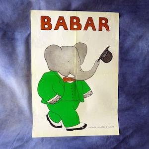 Babar el elefante, póster de Methuen Children&#39;s Books de 1986