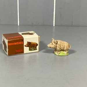 Wade Whimsie Wild Bore in Original Box, Vintage Porcelain Miniature.