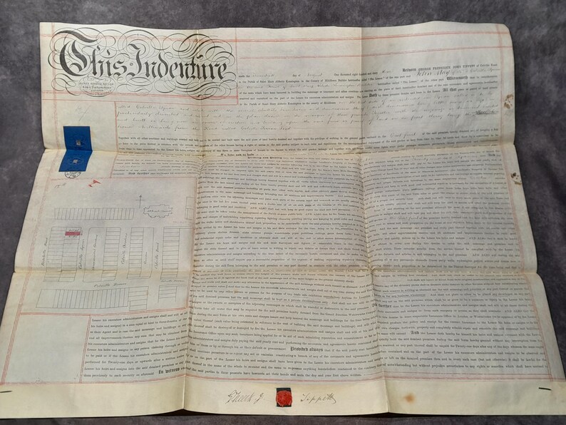 Victorian Contract Writing Examples Victorian Indenture, Antique Beautifully Hand Written Contract on ...
