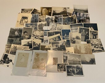 Lot of 50 Assorted Random Photographs Black & White, Sepia, Vintage Photos