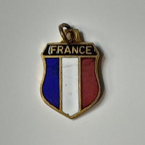 Vintage Sterling Silver Charm, Silver Charm Bracelet Charm, French Crest Charm 2cm