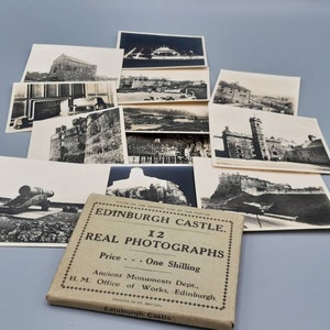 Edinburgh Castle 12 echte Fotografien, Vintage Sammlung von Souvenirfotos