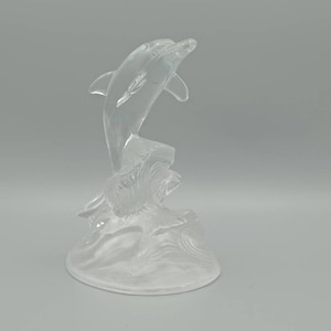 Statuetta del delfino che salta, statuetta di cristallo 15,5 cm