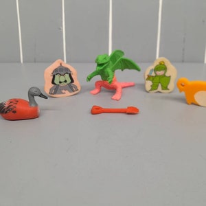 Collection of 6 Vintage Retro Novelty Erasers / Rubbers 80&#39;s - 90&#39;s