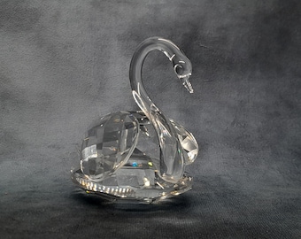 Vintage Crystal Swan | Crystal Animal | Vintage Clear Cystal Swan | Crystal