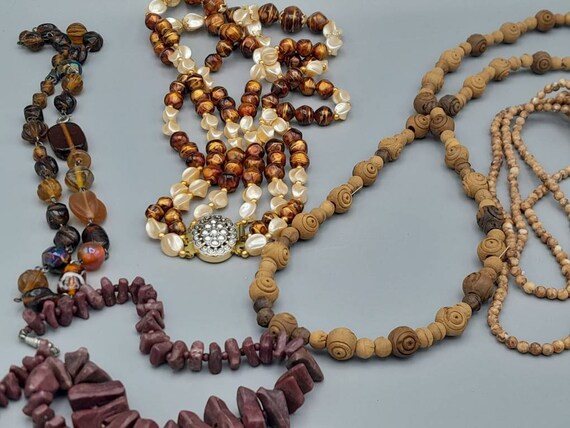 Five Assorted Vintage Necklaces, Vintage Costume … - image 2