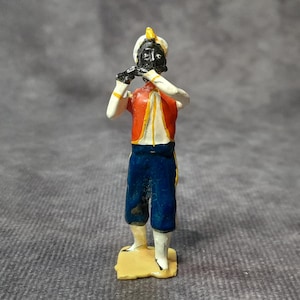Seltener Spielzeugsoldat der West India Indianer, der Flöte spielt Figur von Britains, c1945