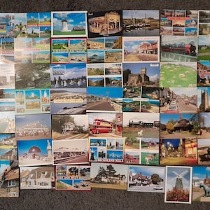 50 cartoline vintage assortite, collezione di vecchie cartoline, alcune usate con segni di affrancatura, ecc