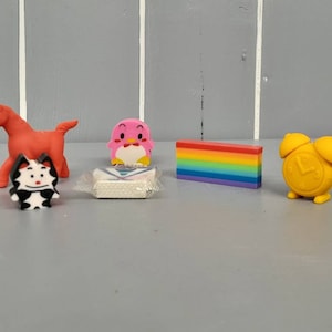 Collection of 6 Vintage Retro Novelty Erasers / Rubbers 80&#39;s - 90&#39;s