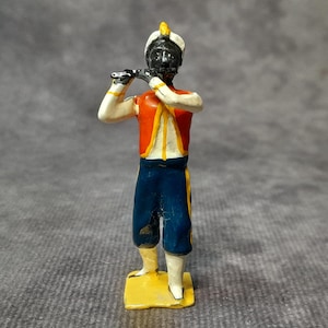 Seltener Spielzeugsoldat der West India Indianer, der Flöte spielt Figur von Britains, c1945