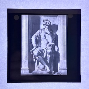 Antique Glass Black and White Magic Lantern Slide, by Early 20th century Slide, Edwardian Tomb of Lorenzo de&#39; Medici