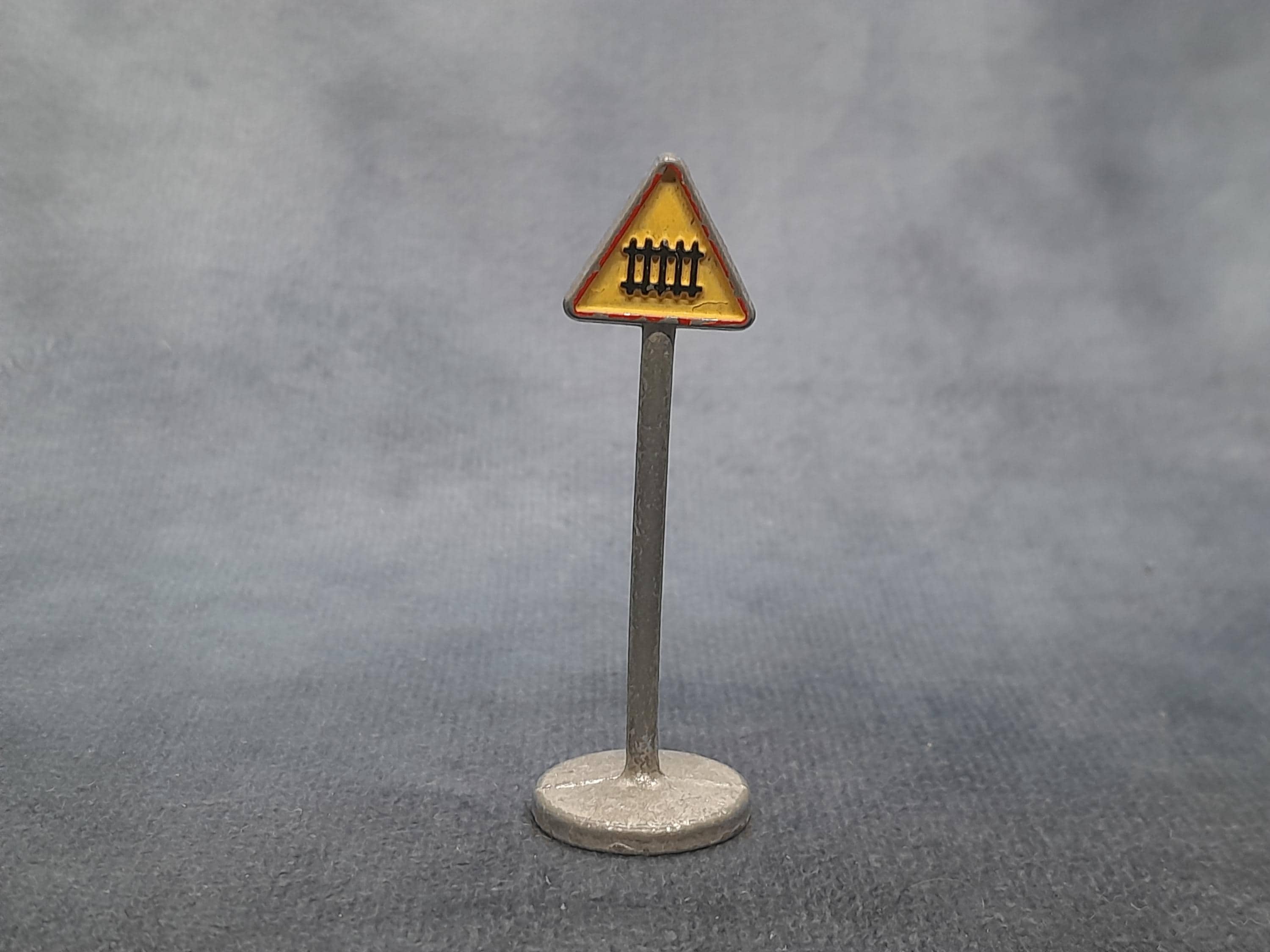1950's Dinky Metal Road Sign | Level Crossing Warning Sign | Road