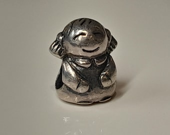 Vintage Sterling Silver Charm, Silver Charm Bracelet Charm, Little Girl Charm 2cm