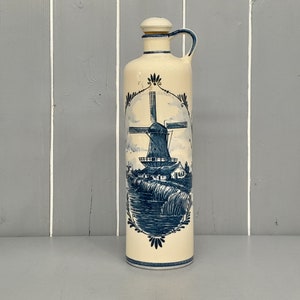 Delft Blue Ceramic Bottle / Hot Flask, Blue and White made in Holland - 27cm