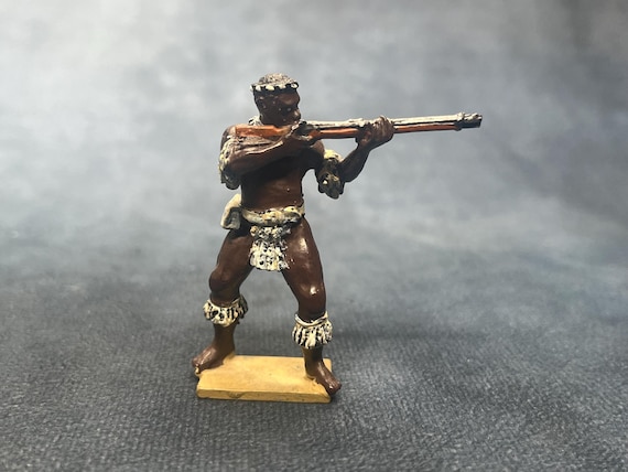 Tradition of London Zulu Warrior Figure – 1960's Painted Metal