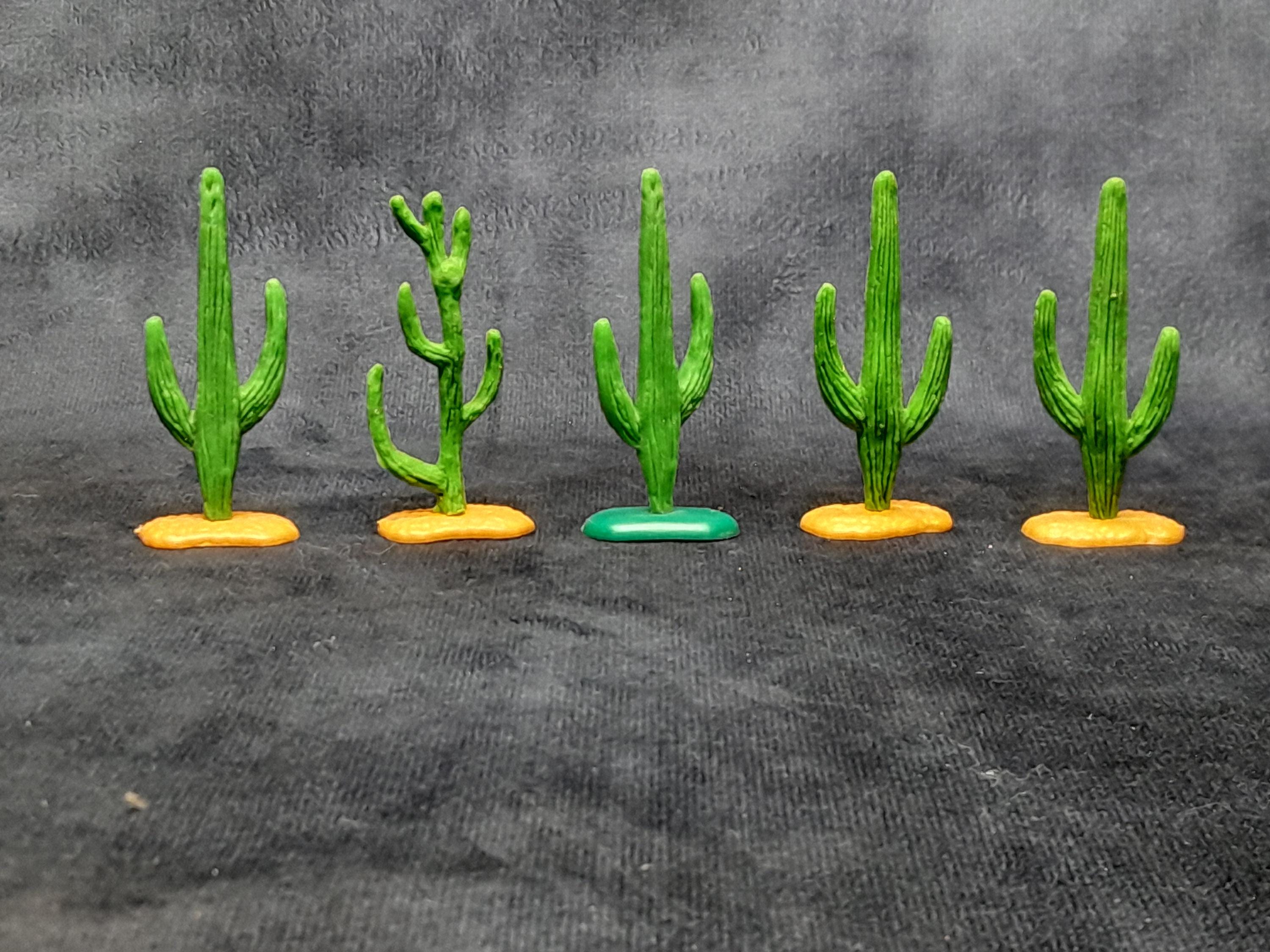 Collection of 5 Cactus / Cacti Vintage Plastic Toy Model, c1950's - 60's