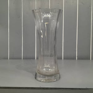 Tall Crystal Flower Vase, Vintage Glass Vase - 26cm
