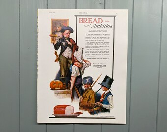 Vintage Fleischmann’s Yeast, Bread and Ambition, Reproduction Advertisement Print.