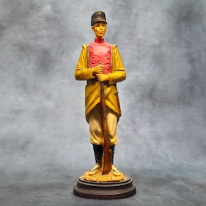 Vintage militaire soldaat van hars, Napoleontisch ornament 23 cm