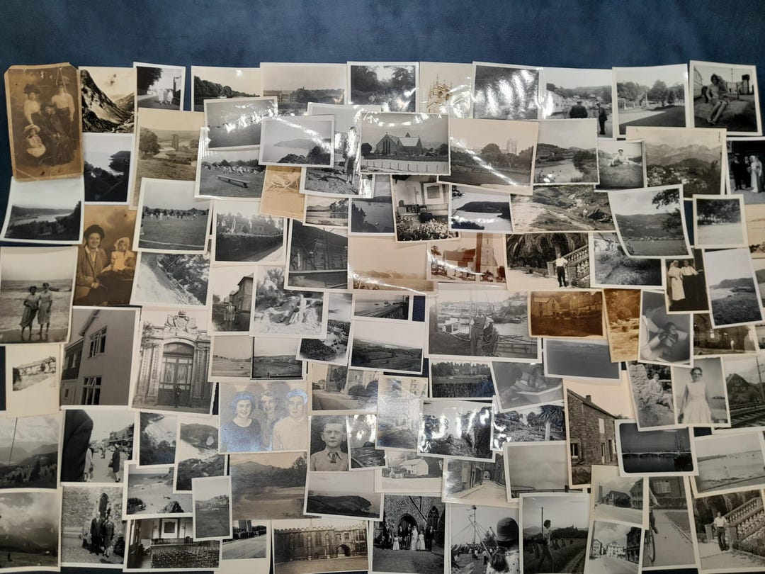 100 Assorted Vintage Photographs, Black and White / Sepia Mixed Subject ...