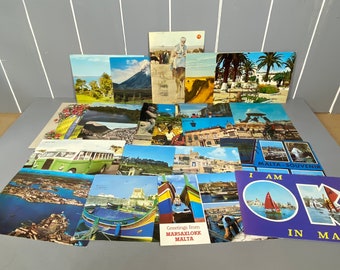 50 verschiedene Vintage Postkarten, alte Postkarten Sammlung, einige gebraucht mit Briefmarken usw