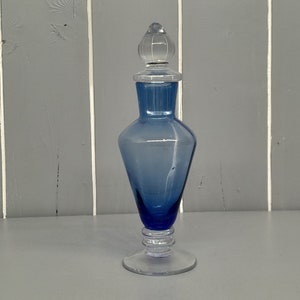 Blue Glass Perfume Shaped Glass Bottle 17.5cm