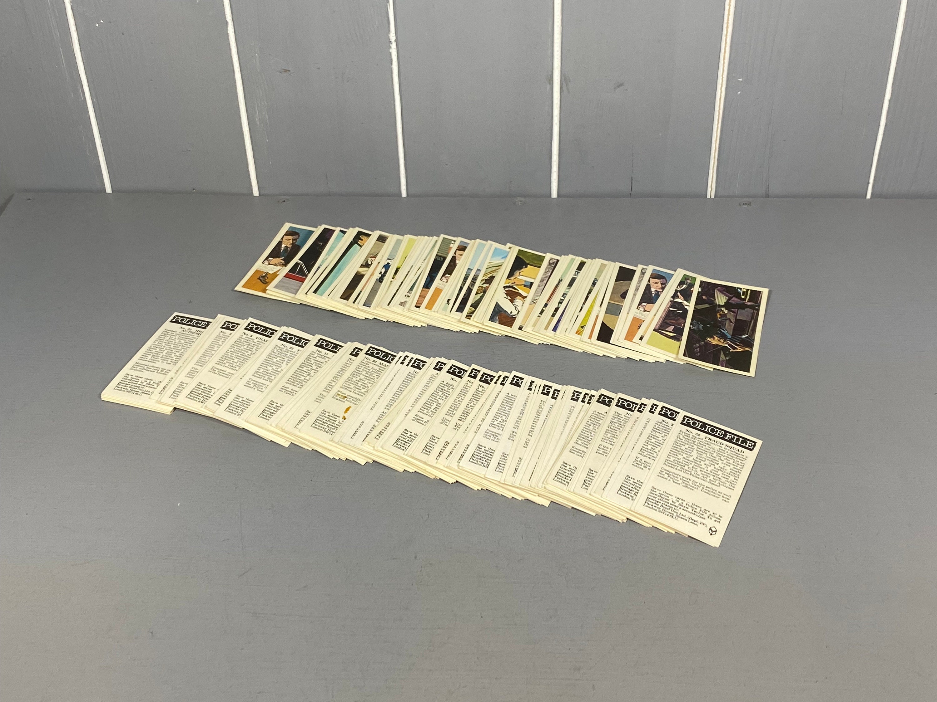 Collection of 200+ Vintage Cigarette Cards, Police Files