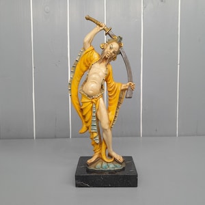 Vintage chinesischer Krieger, Harz Figur Made in Italy c1960&#39;s