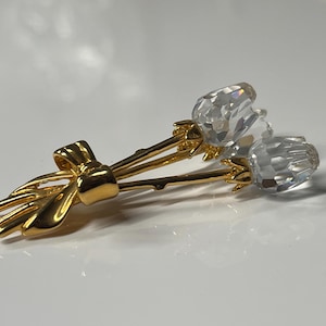 Vintage Swarovski Crystal Bouquet of Roses | Miniature Roses | Crystal Miniature | Rose