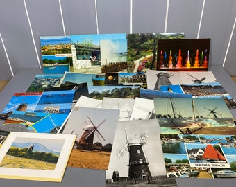 50 verschiedene Vintage Postkarten, alte Postkarten Sammlung, einige gebraucht mit Briefmarken usw