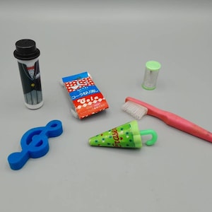 Collection of 6 Vintage Retro Novelty Erasers / Rubbers 80&#39;s - 90&#39;s