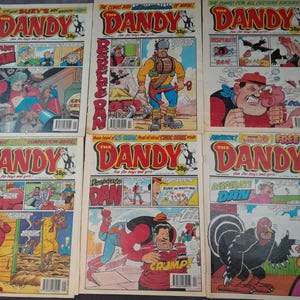The Dandy Comic, Bundle of 6 Dandy Comics From 1990&#39;s, Vintage British Comics
