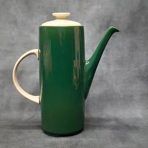 Royal Doulton Pottery Coffee Pot, Green & White Teapot / Coffee Pot