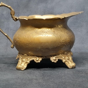 Antique EPNS Silver Plate Creamer Jug, Hand Engraved Ornate Jug