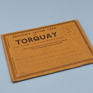 Briefkaart, zes weergaven van Torquay, Devon in Sepia, compleet.