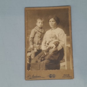 Studio Portrait Black and White, Antique Portrait Picture on Card