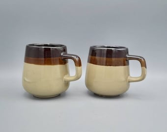 Par de tazas de terracota, vasos para beber, 9,2 cm de altura