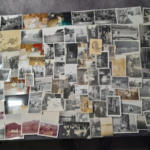 100 Assorted Vintage Photographs, Black and White / Sepia Mixed Subject, Old Photography Bundle Joblot