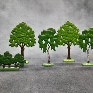 Set of Plastic Trees and Bushes for Farm Diorama, Vintage Farm