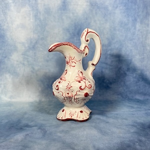 Vintage Ceramic Hand Painted Pitcher Jug, Portugal