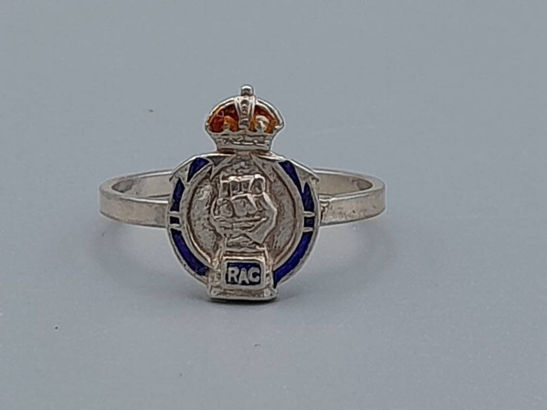Solid Silver Royal Armoured Corps Sweetheart Ring UK Size N-1/2 ...