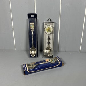 3 Silver Plated Souvenir Spoons, Queens Diamond Jubiliee, Berlin and France